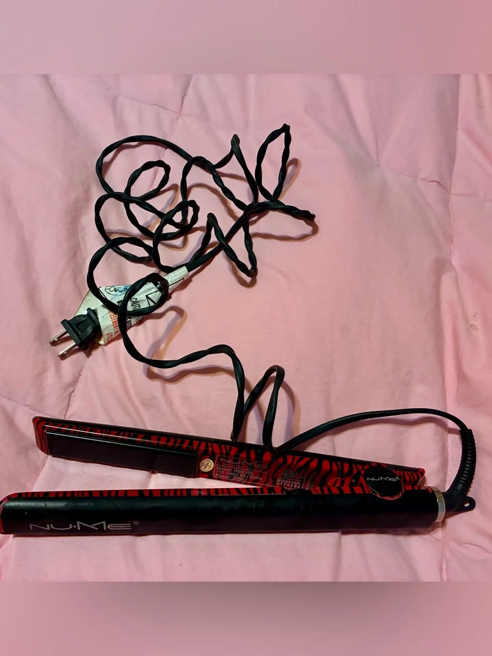 NuMe Megastar Black & Red Zebra Stripes Hair Straightener